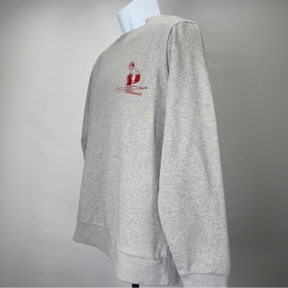 𝅺bonobos Men’s Slim Crewneck Embroidered Skiing Intarsia Fleece Size Large - Picture 2 of 11
